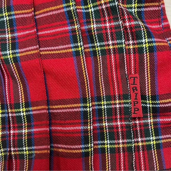 Tripp NYC Y2K Grunge, Emo Plaid Red Skirt w/ Black Lace-Up Detail -Size L -SK06 - Picture 4 of 8